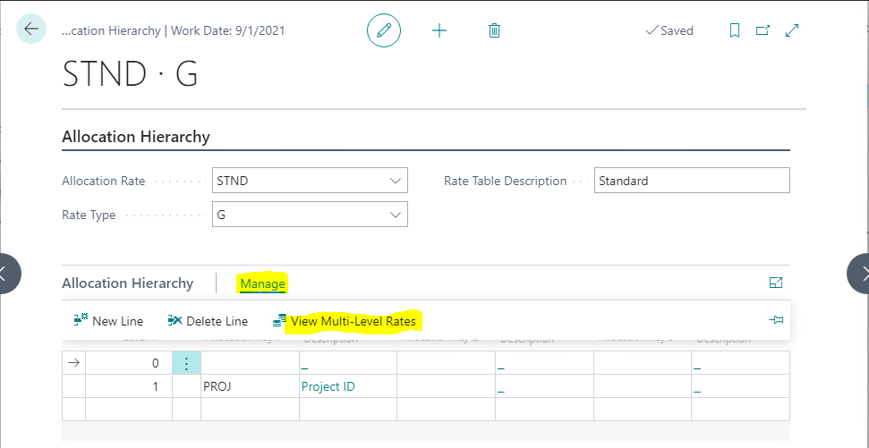 Multi-Level Rate Entry