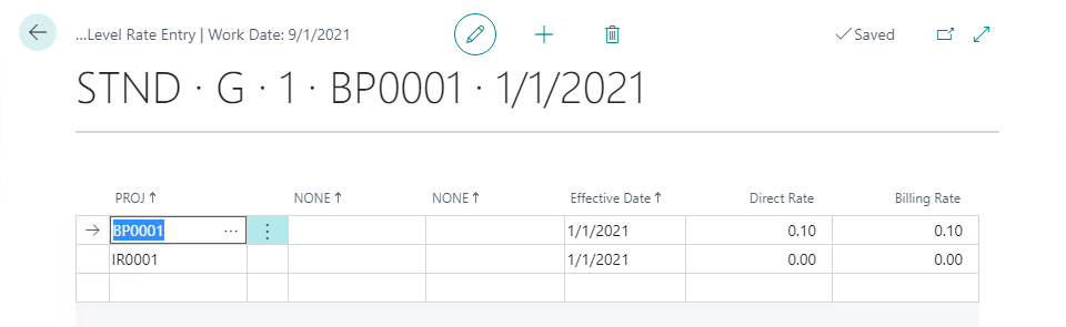 Multi-Level Rate Entry