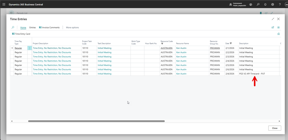 Api Time Card APIs Used om Progressus Integrations