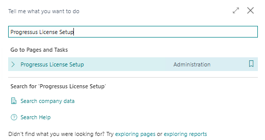 Progressus License Setup