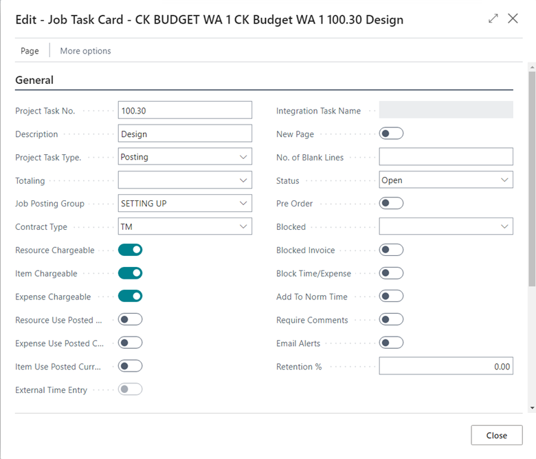 Gantt Chart - Project Task Card