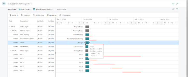 Gantt Chart - Hover - 2 gray circles