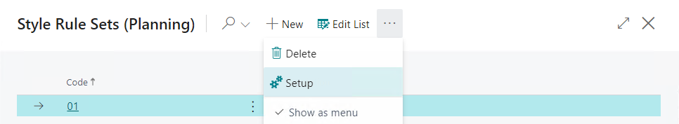 Style Rule Sets (Planning) - Show as menu