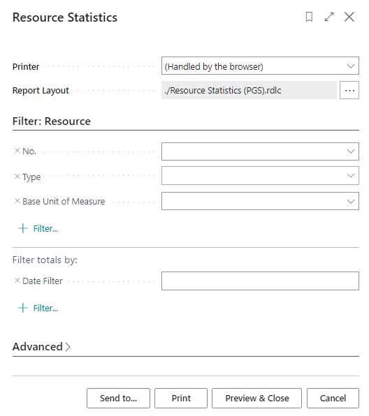 Report Statistics - Options