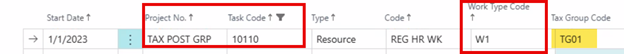 Tax Posting Setup Hierarchy
