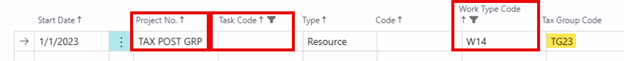 Tax Posting Setup Hierarchy