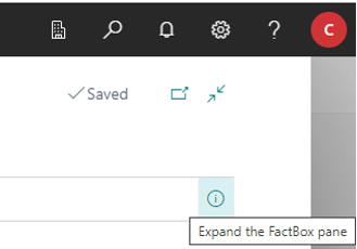 Timesheet Entry - Expand the FactBox icon